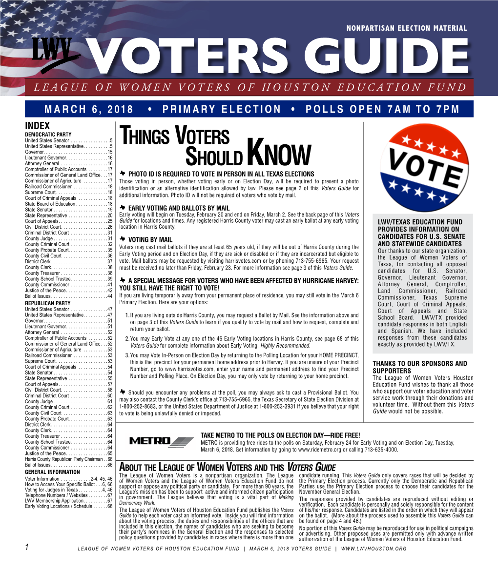 Things Voters Shouldknow