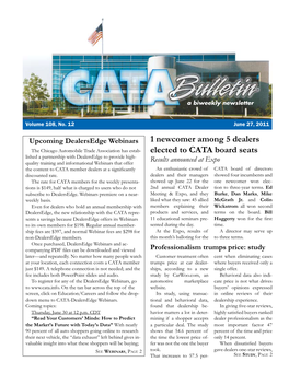 1 Newcomer Among 5 Dealers Elected to CATA Board Seats