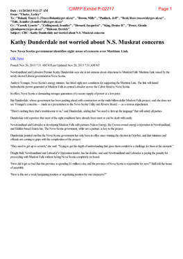 Kathy Dunderdale Not Worried About N.S. Muskrat Concerns Kathy Dunderdale Not Worried About N.S
