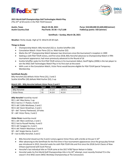 2021 World Golf Championships-Dell Technologies Match Play (The 25Th of 50 Events in the PGA TOUR Season)