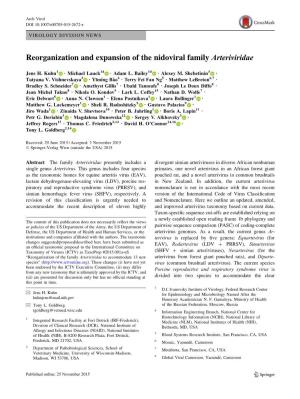 Reorganization and Expansion of the Nidoviral Family Arteriviridae