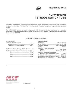 4Cpw1000kb Tetrode Switch Tube