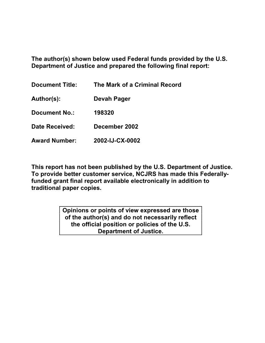 The Mark of a Criminal Record
