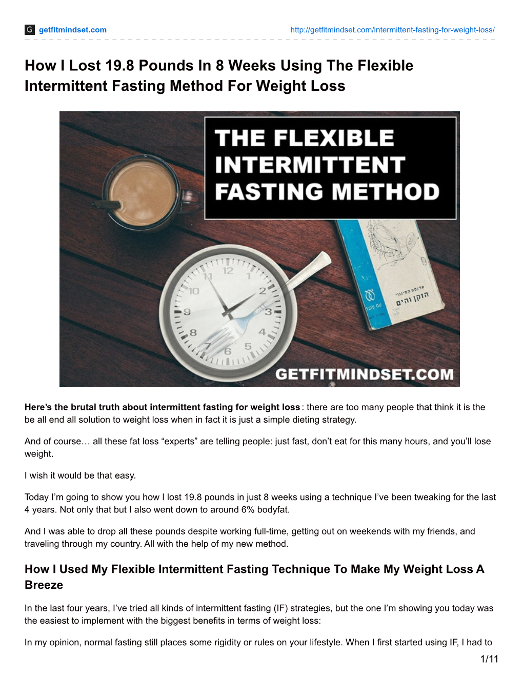 How I Lost 19.8 Pounds in 8 Weeks Using the Flexible Intermittent Fasting Method for Weight Loss