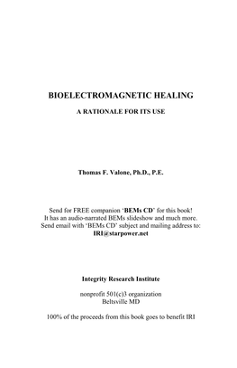 Bioelectromagnetic Healing
