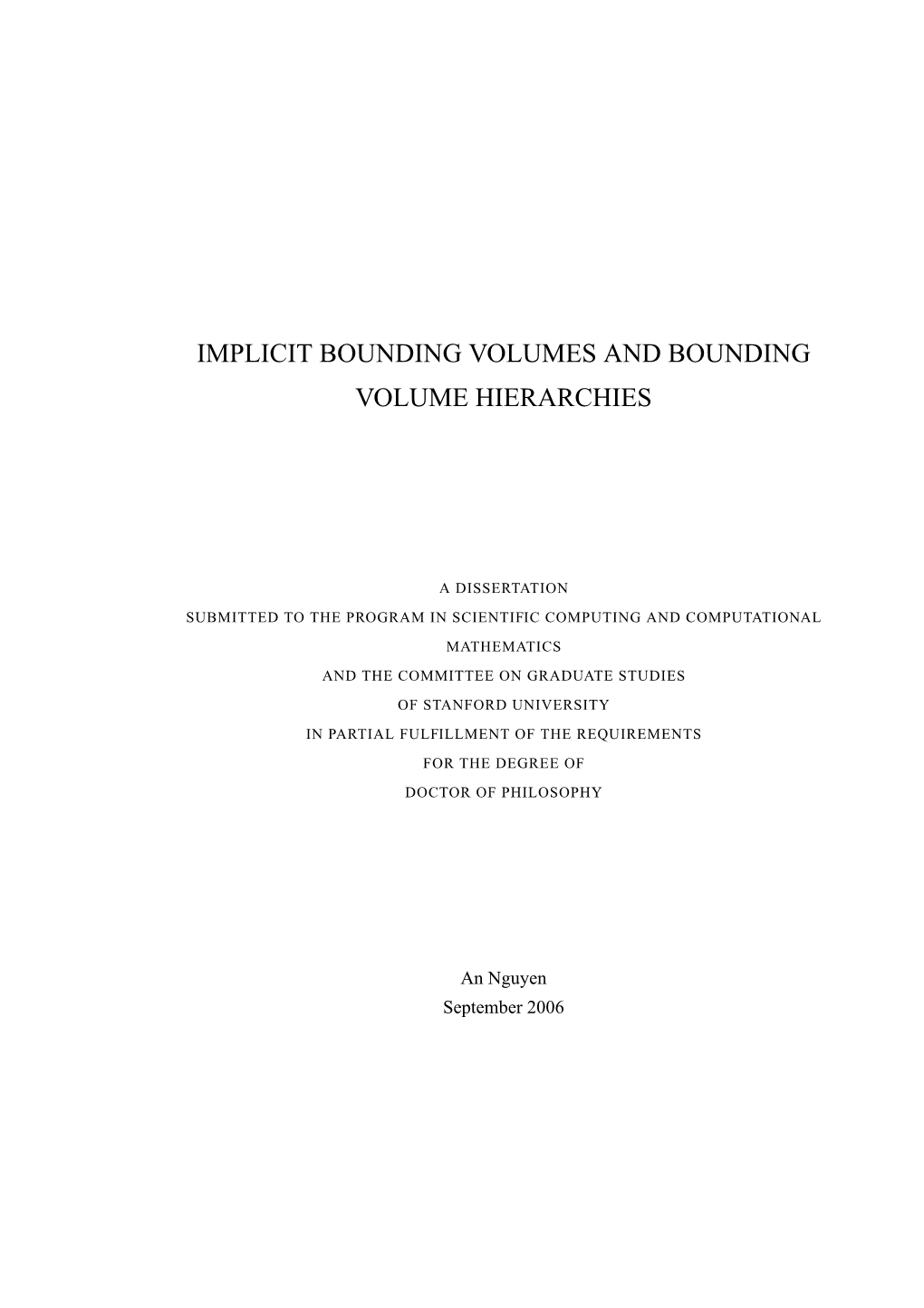 Implicit Bounding Volumes and Bounding Volume Hierarchies