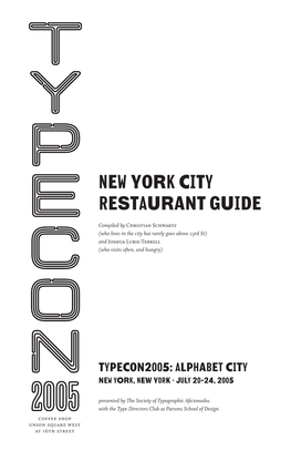 New York City Restaurant Guide