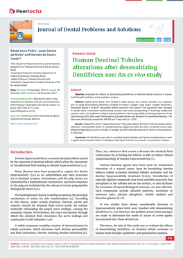 Human Dentinal Tubules Alterations After Desensitizing Dentifrices Use: an Ex Vivo Study