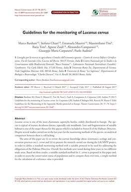 Guidelines for the Monitoring of Lucanus Cervus