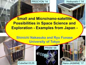 Small and Micro/Nanoâ•'Satellite Possibilities in Space Science And