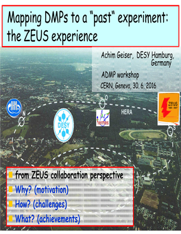 Mapping Dmps to a “Past“ Experiment: the ZEUS Experience Achim Geiser, DESY Hamburg, Germany ADMP Workshop CERN, Geneva, 30
