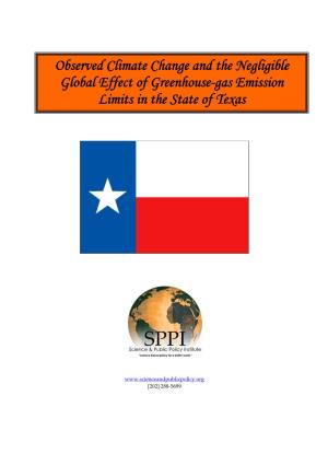 Observed Climate Change and the Negligible Global Effect of Greenhouse-Gas Emission Limits in the State of Texas