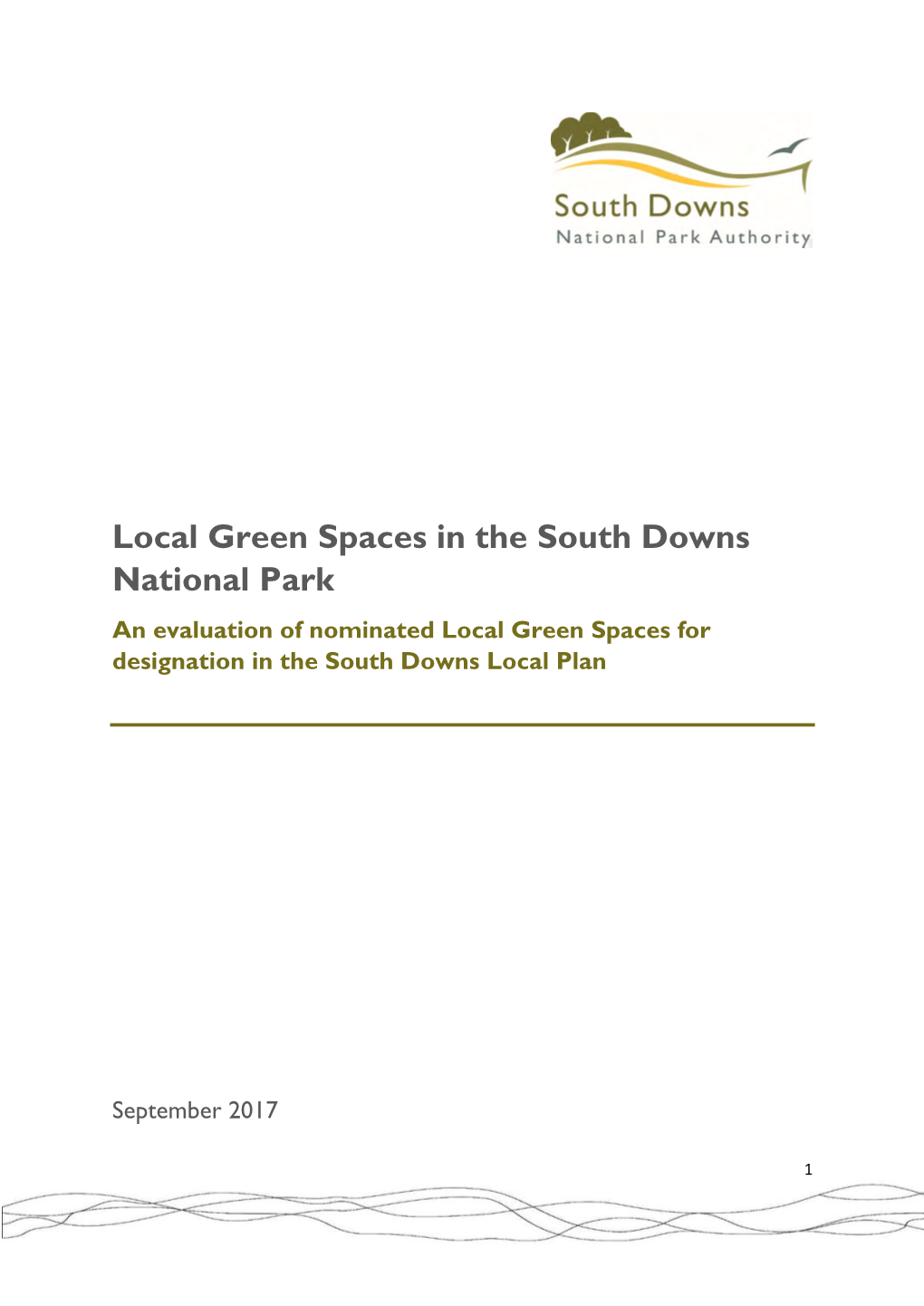 Local Green Spaces in the South Downs National Park (2017)