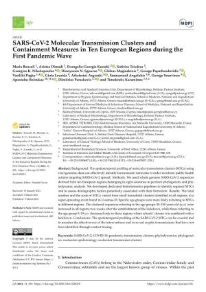SARS-Cov-2 Molecular Transmission Clusters and Containment Measures in Ten European Regions During the First Pandemic Wave