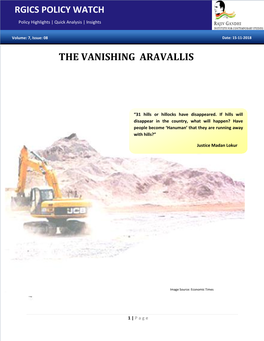 The Vanishing Aravallis