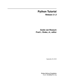 Python Tutorial Release 3.1.2