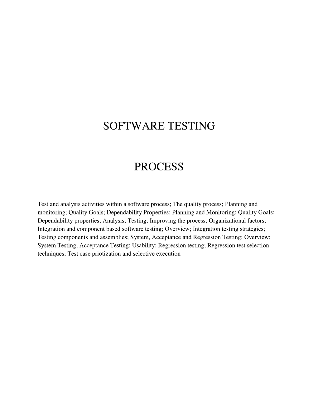 Software Testing Process