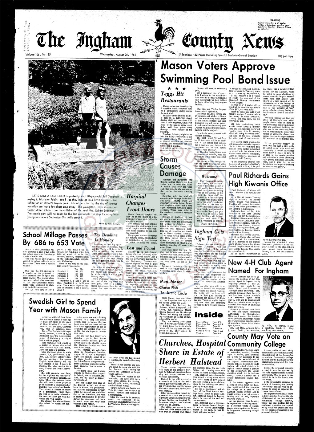The Ingham County News, Wednesday, August 26, 1964 - Page A-2