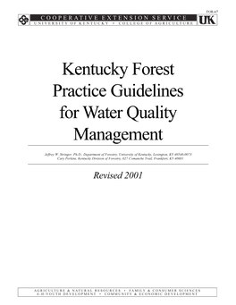 Kentucky Forest Practice Guidelines for Water Quality Management