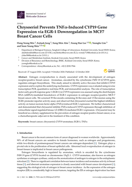 Chrysoeriol Prevents TNF-Induced CYP19 Gene Expression Via EGR-1