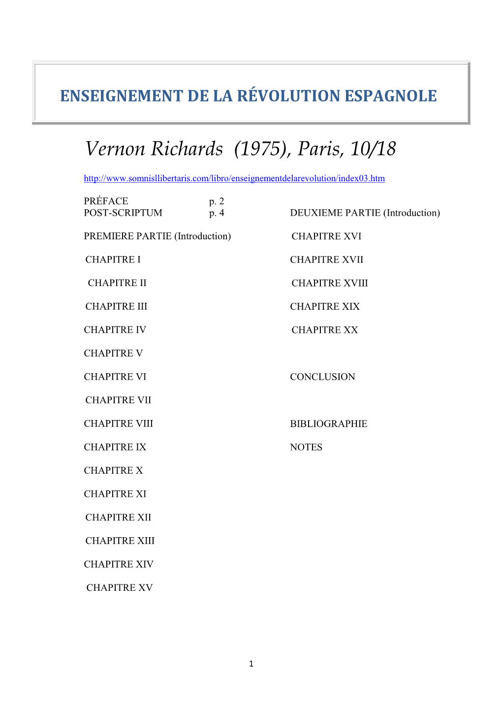 Vernon Richards (1975), Paris, 10/18