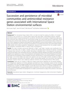 Succession and Persistence of Microbial Communities and Antimicrobial Resistance Genes Associated with International Space Stati