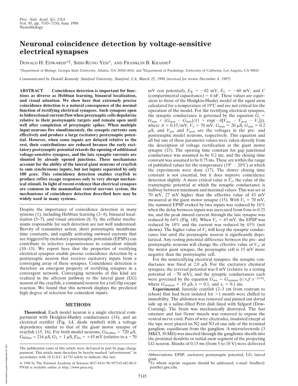 Neuronal Coincidence Detection by Voltage-Sensitive Electrical Synapses