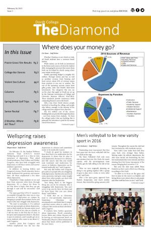 Where Does Your Money Go? in This Issue Eric Rowe - Staff Writer Whether Christian Or Not, Dutch Or Irish, All Dordt Students Have a Common Bond: Tuition