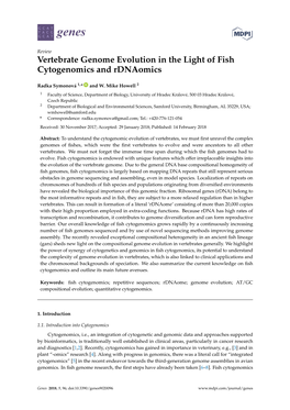 Vertebrate Genome Evolution in the Light of Fish Cytogenomics and Rdnaomics