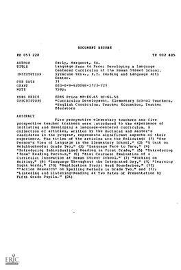 Document Resume Ed 051 228 Te 002 435 Author Title Pub