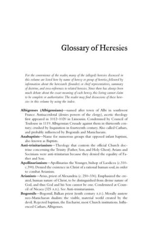 Glossary of Heresies