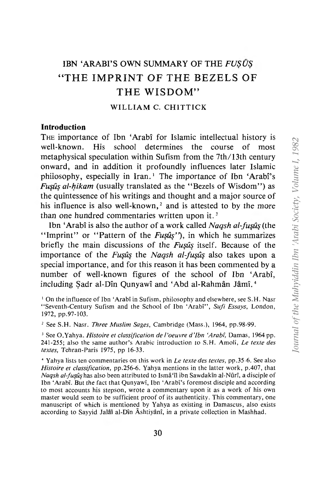 “The Imprint of the Bezels of the Wisdom” William C