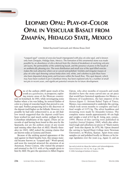 Leopard Opal: Play-Of-Color Opal in Vesicular Basalt from Zimapán, Hidalgo State, Mexico