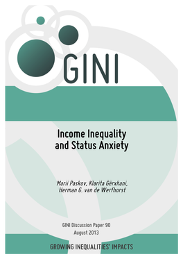 Income Inequality and Status Anxiety