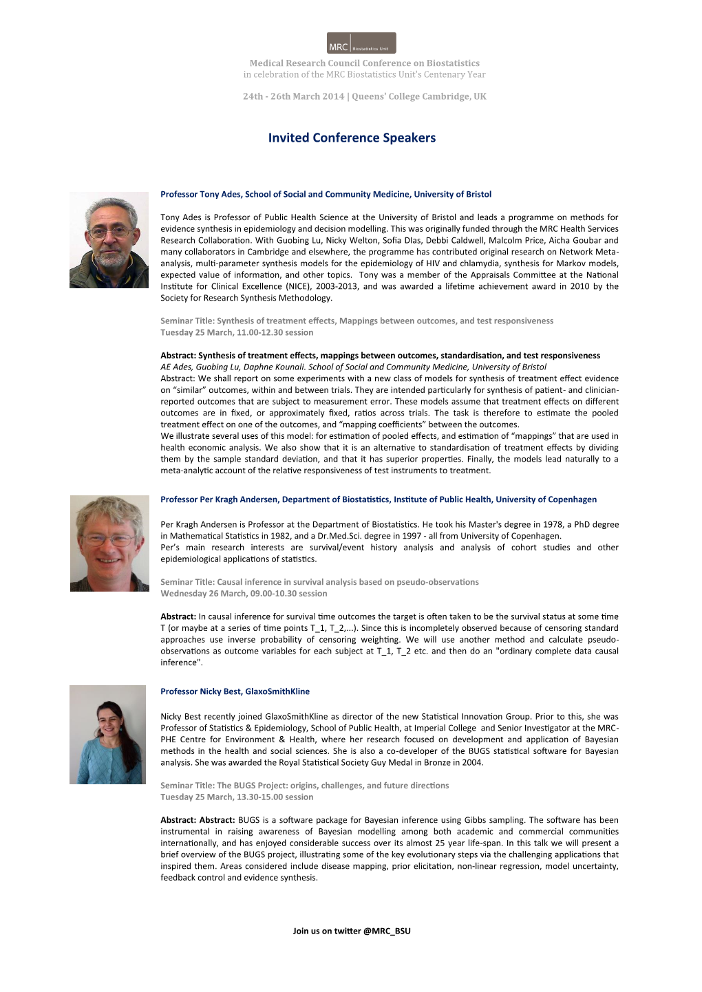 Invited Conference Speakers