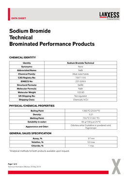 Sodium Bromide Technical Brominated Performance Products