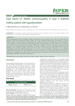 Case Report on Dilated Cardiomyopathy in Type 2 Diabetes Mellitus Patient with Hypothyroidism