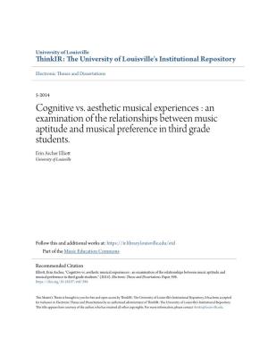 An Examination of the Relationships Between Music Aptitude and Musical Preference in Third Grade Students