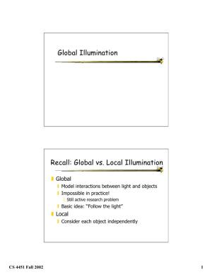 Global Illumination Recall: Global Vs. Local Illumination