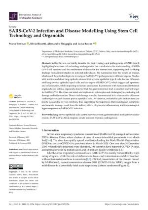 SARS-Cov-2 Infection and Disease Modelling Using Stem Cell Technology and Organoids