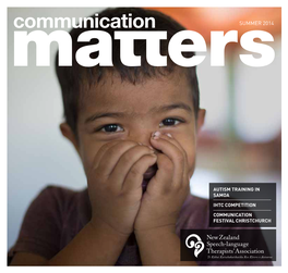 Communication Matters Is Printed on Recycled Paper Using Vegetable-Based Inks