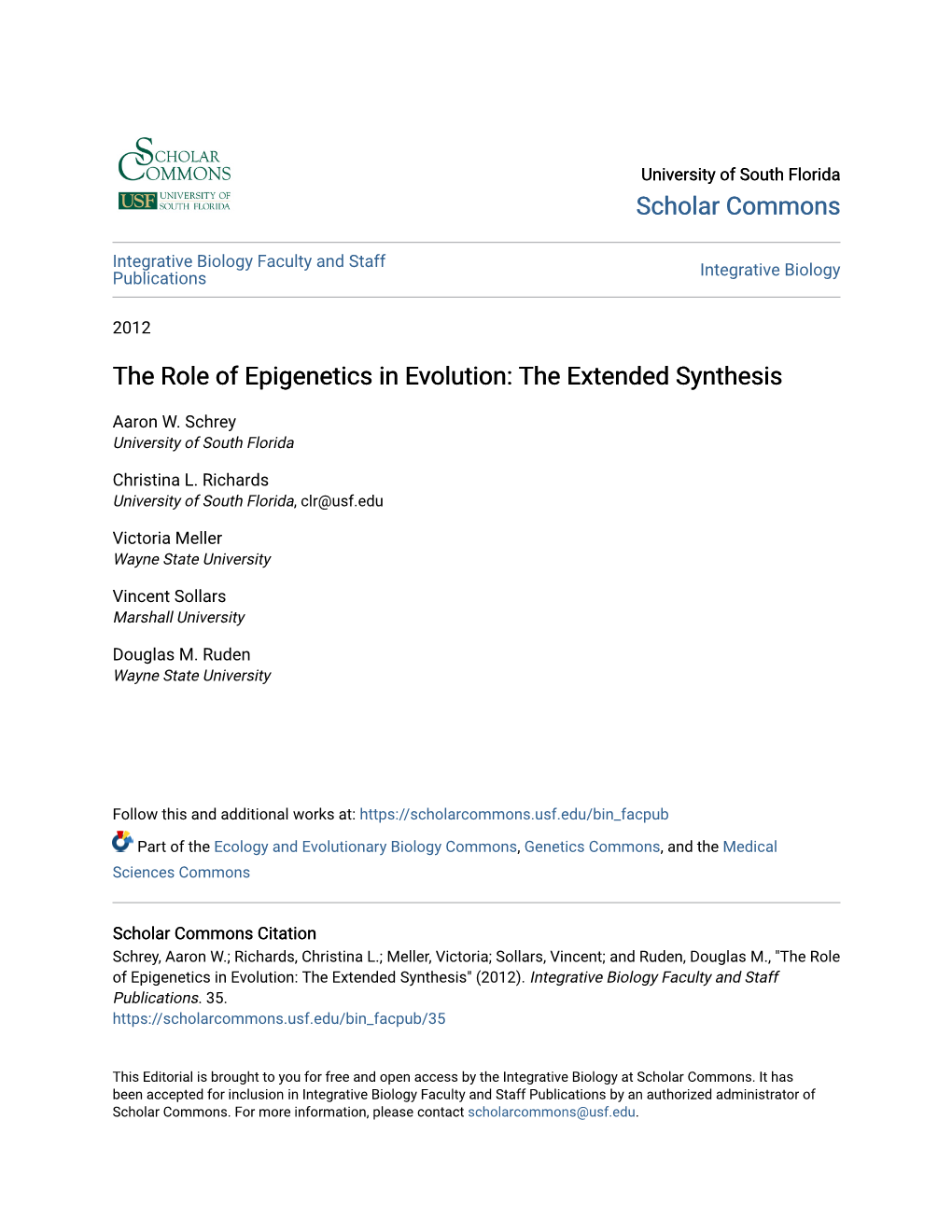 The Role of Epigenetics in Evolution: the Extended Synthesis