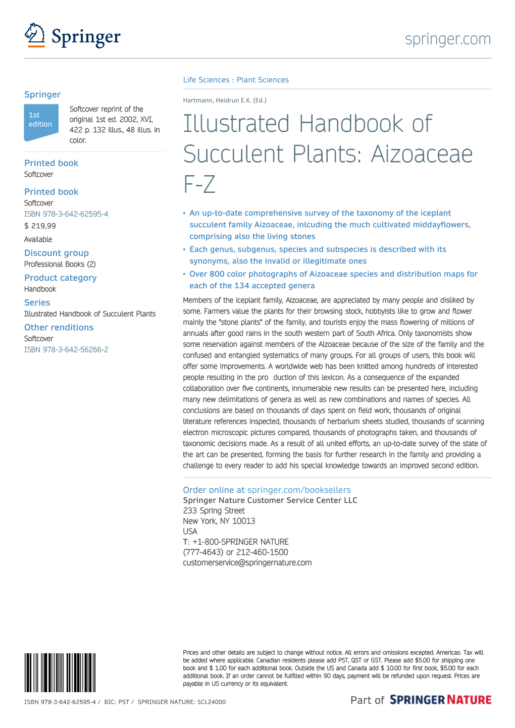 Illustrated Handbook of Succulent Plants: Aizoaceae FZ