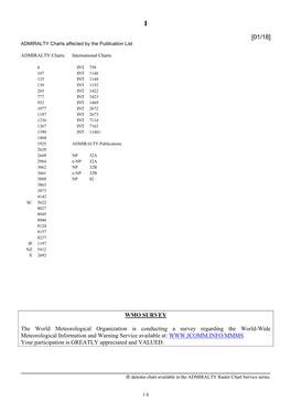 WMO SURVEY the World Meteorological Organization Is