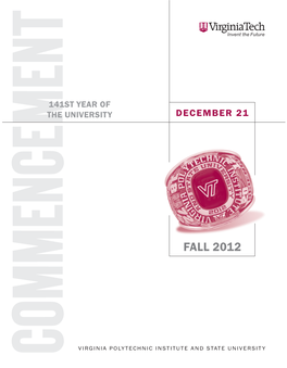 2012 Fall Commencement Program