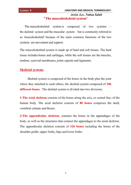 Skeletal System"