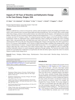Impacts of 150 Years of Shoreline and Bathymetric Change in the Coos Estuary, Oregon, USA