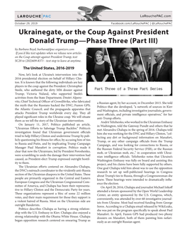 Ukrainegate, Or the Coup Against President Donald