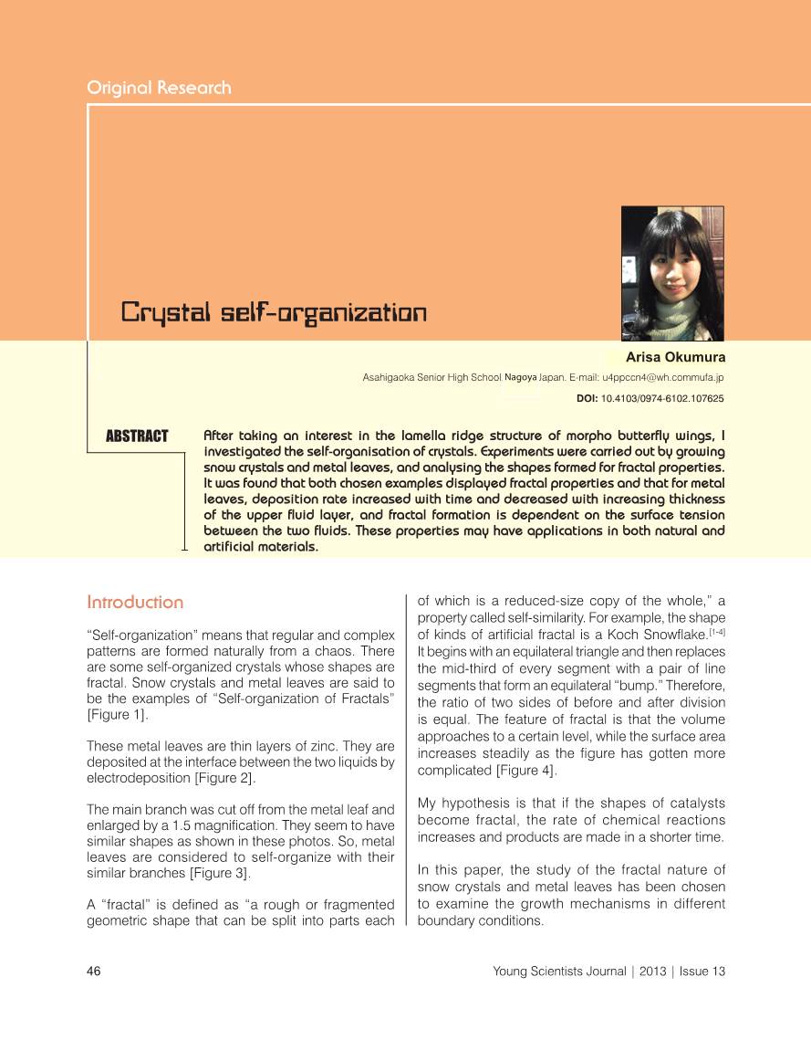 Crystal Self-Organization