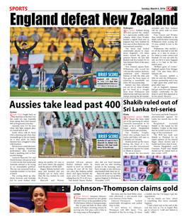 England Defeat New Zealand